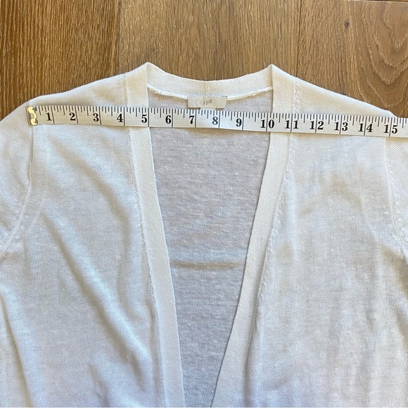 J.Jill Linen Blend Open Front Cardigan White Sz Small Petite - Picture 13 of 14